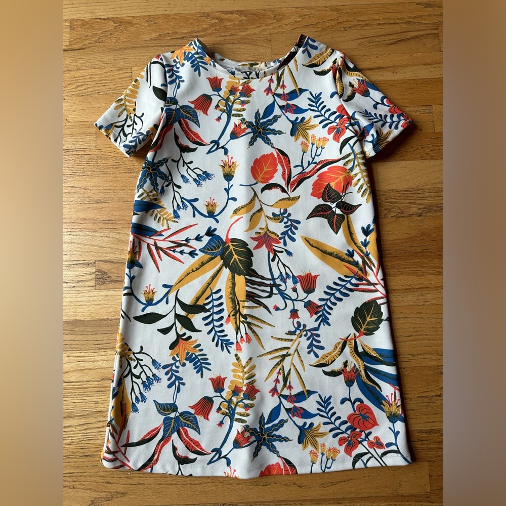 Zara Trafaluc Floral Tropical Shift Dress